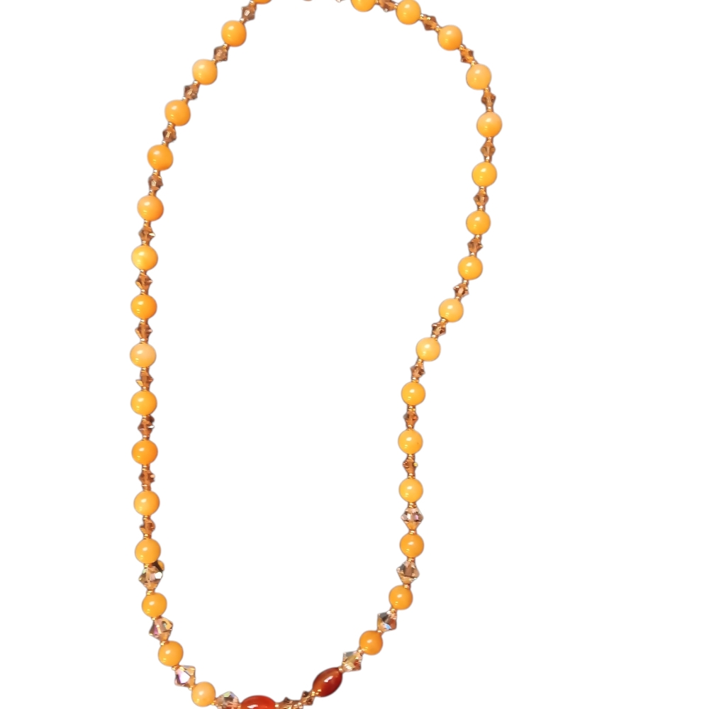 Elegant Orange Beaded Necklace